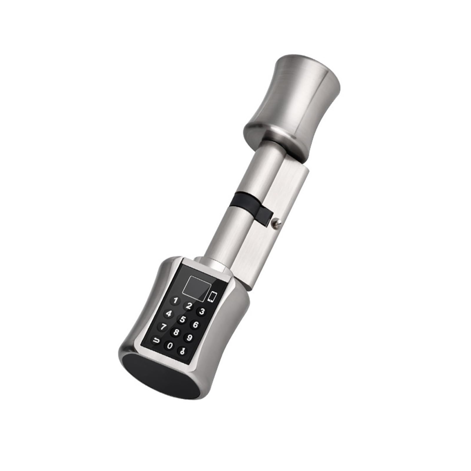 JVDDI Smart Door Handle, Fingerprint Smart Cylinder Lock Password Electronic Door with Digital Keypad Home Intelligent(Silver,115mm)