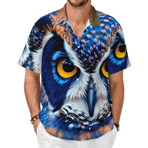 Chemise à manches courtes homme chouette bleue pour rester frais et élégant malgré la chaleur