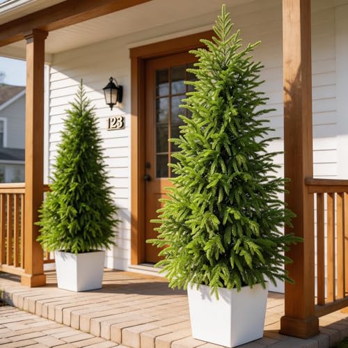 5FT Pre-Lit Topiary Trees Artificial Outdoor | Artificial Norfolk Pine