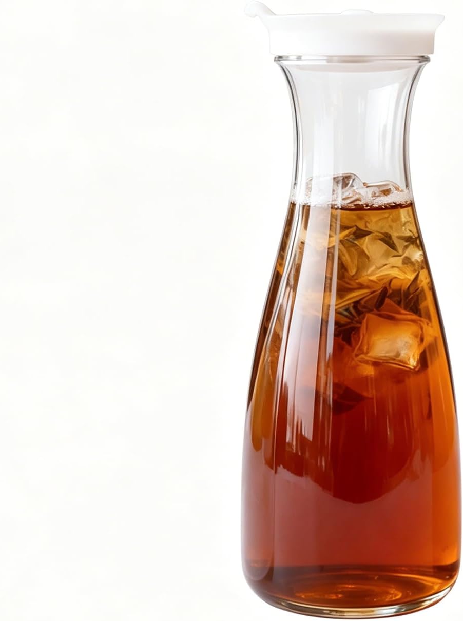 20 Oz Water Carafe with Flip Top Lid, Clear Plastic Water Pitcher Juice Jug for Cold Iced Tea, Milk, Lemonade, Mimosa, Bar and Other Beverages