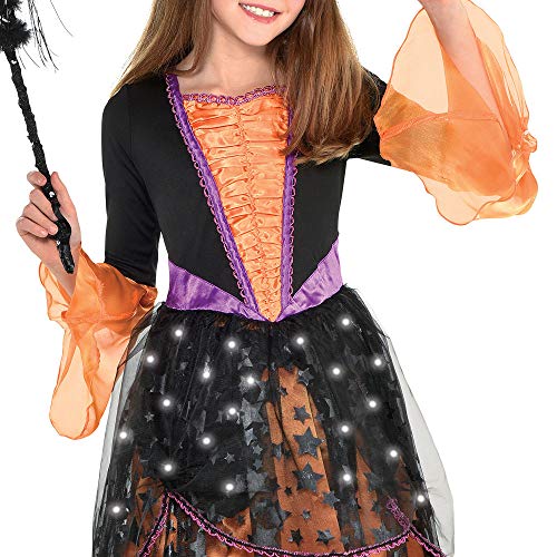 Disfraz de Bruja para Niñas Talla M (8-10), Naranja/Negro miniatura 3