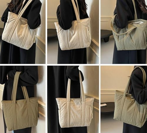 Casual Practical Zipper Pocket Tote Bag Solid Simple Large Capacity Underarm Bag Class Work Handbag for Women 20252