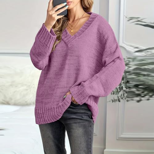 Oversized Sweaters for Women V Neck Long Sleeve Lightweight Tunic Sweaters - image 6