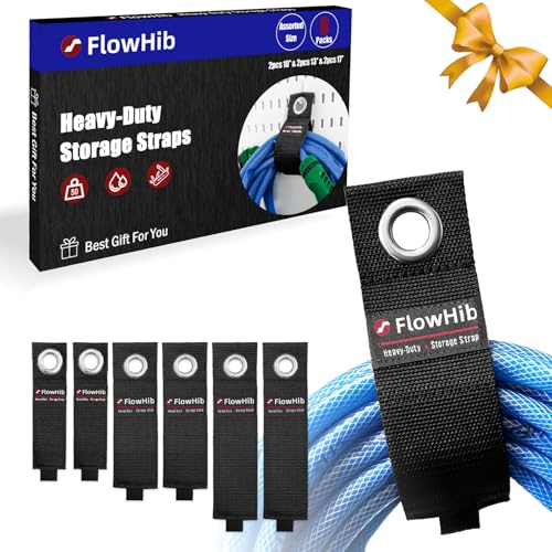 Heavy-Duty Storage Straps (Assorted 6 Pack), Hook and Loop Extension Cord Holder Organizer for Cord, Cable, Hose, Rope, RV, Cool Gadgets for Women Who Have Everything