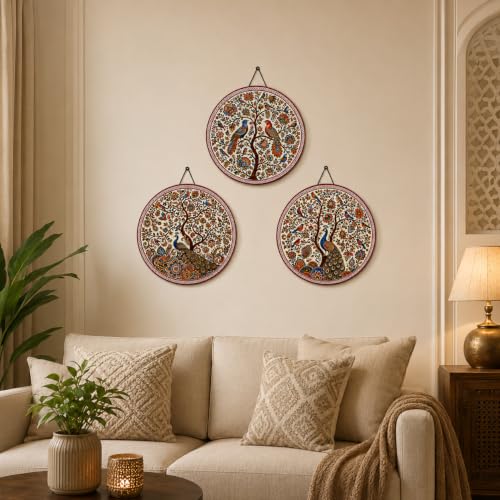 Image of Zesta Wooden Wall Hanging Decorative Items /Hanging Home Wall Decor Items /MDF Decoration Items for Home /Cute Wall Art For Living Room /Home Decor Items Living Room (Peacock)
