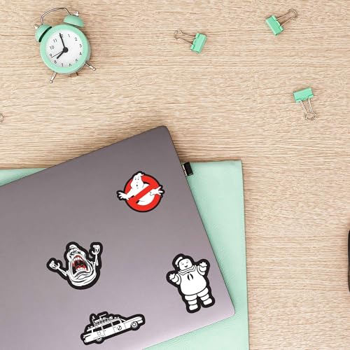 Image of Ghostbusters Adhesive Vinyl Decal - Includes Stay Puft, Slimer, No-Ghost Logo, and Ecto-1 Car Stickers, 1 Pack (4 Count)