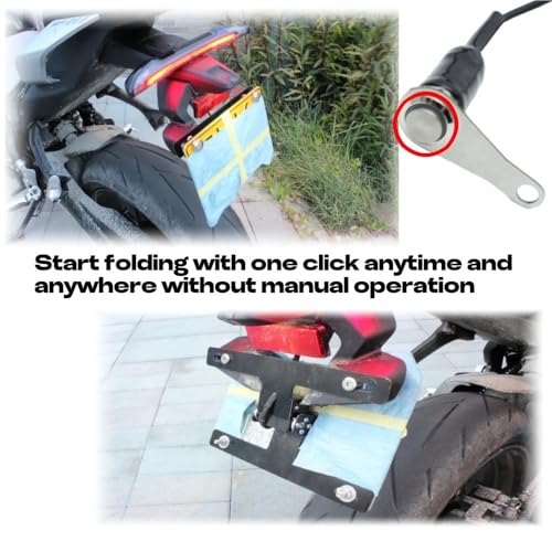 Support de plaque d'immatriculation pliant moto noir 144mm-183mm