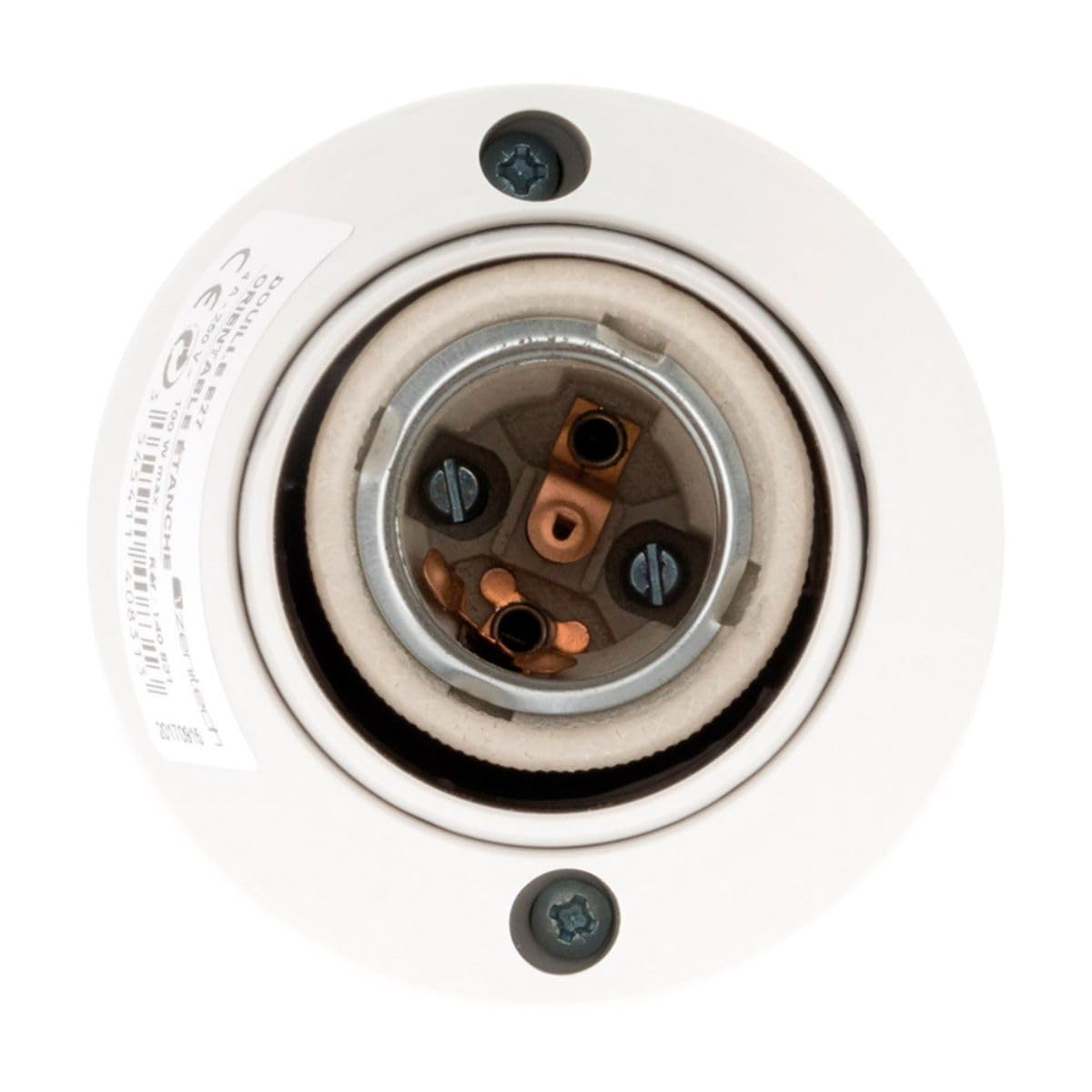 SCNNC Bianco Portalampada E27 da Cantiere con Tester di Tensione, 4A 250V Porta Lampadine E27 con Cavo, Max.60W, Plastica Porta Lampada e27 per Cantiere Ristrutturazione Lavori Cucina, 4 Pezzi