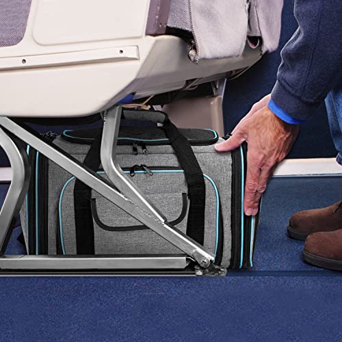 Bertasche Cat Carrier Airline Approved Expandable Pet Carriers 4-sides Dog Carrier Breathable Mesh for Travel - Image 6