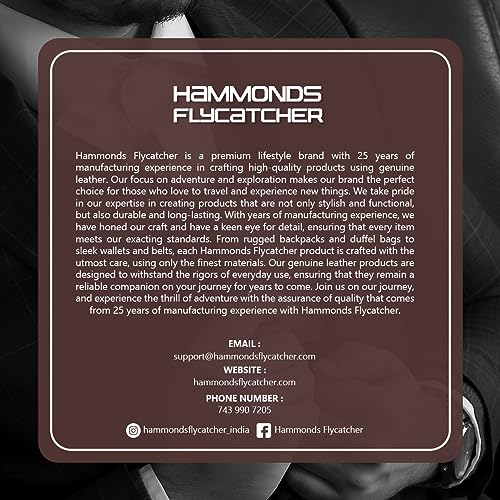 HAMMONDS FLYCATCHER RFID Protected Bi-Fold Wallet for Men Leather Original, Mens Wallet, Leather Wallets for Men Stylish, 7 Card Slots, 1 ID Slot, Zipper Coin Pocket, Gift for Mens - Croc Brown 9