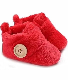 Ykey Baby Shoes (Baby Booties) | Boots For Little Kids | Soft Velvet | Red Color | For 6 Months To 9 Months
