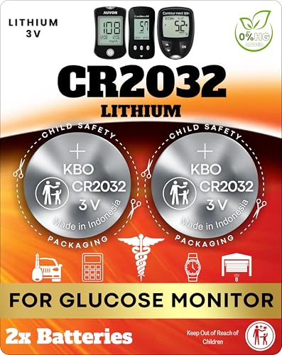 Glucose Monitor Battery Replacement Kit (2-Pack) CR2032 - Baterias para Glucometro - Compatible with Most Brands