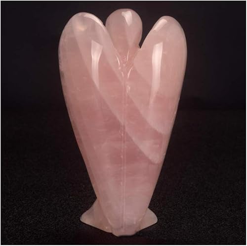 Miniatura 6 de Ángel de la guarda de cuarzo rosa de cristal curativo de 4 pulgadas, grandes figuras de piedras preciosas naturales talladas, escultura para