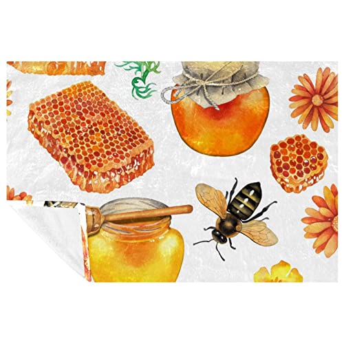 Couverture chaude pour frissons sur canapé plaid doux Honey Bees