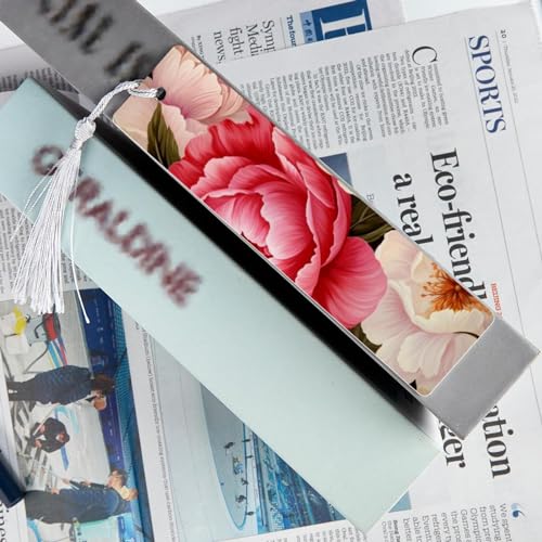 Marque-pages pivoine à offrir : lot de 6 cadeaux originaux de Noël