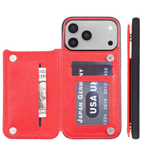 �yAnrek�z�݊��� Apple iPhone 17 Pro Max 6.9 inch �p �P�[�X �蒠�^�i���b�h�j�A�C�t�H��17�v�� �}�b�N�X (6.9�C���`) ���� PU�v ���΋z�� �|�P�b �Ў葀��w�� IC �J�[�h ���[ ���u���@�\ �P�[�X �A�b�v