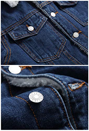 LZLER Men's Fleece Jean Jacket Winter Cotton Sherpa Lined Denim Fur Trucker Jacket4