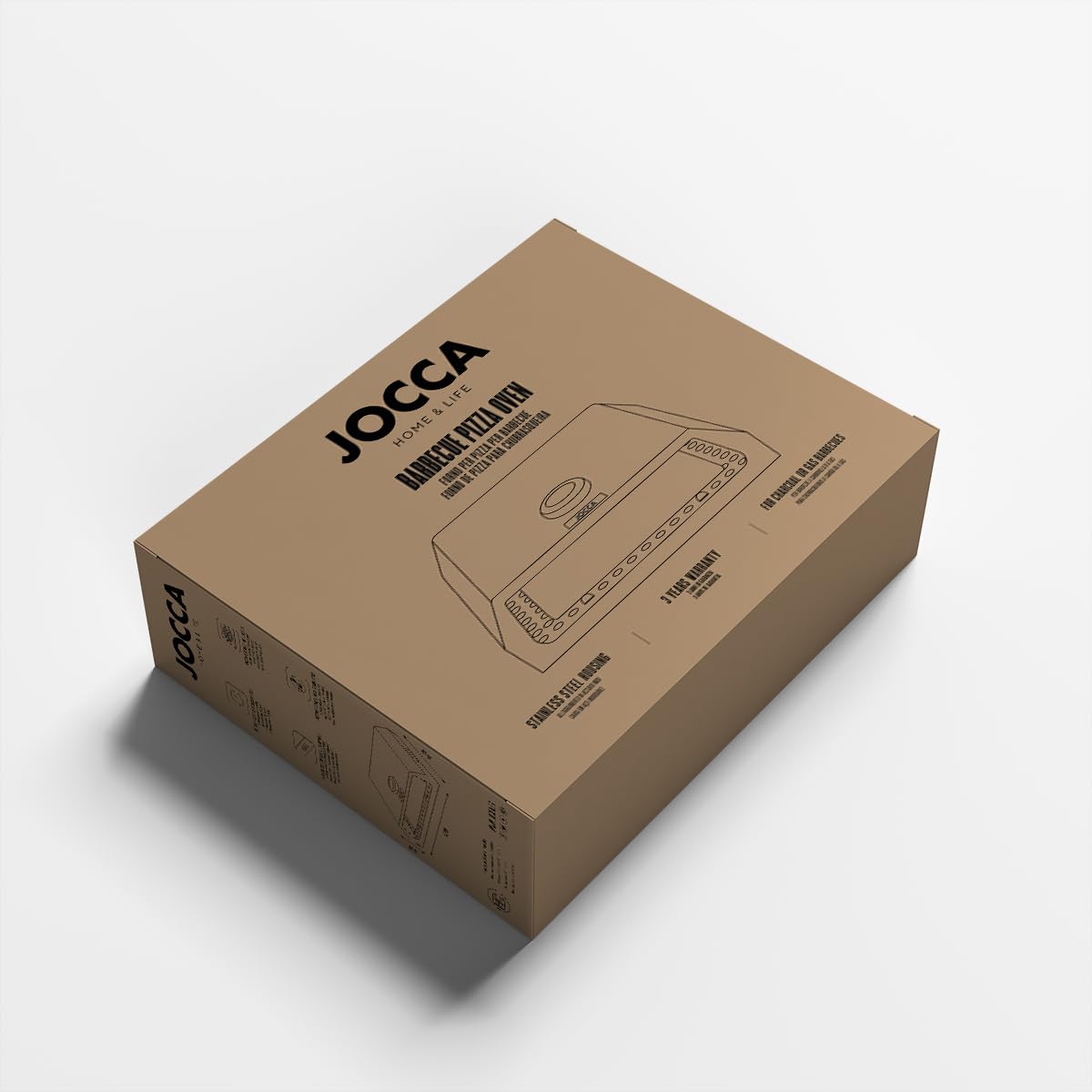 Jocca - Horno para Pizza Accesorio Barbacoa de Acero Inoxidable con Termometro y Piedra, Compatible con Barbacoas Carbon y Gas, Modelo 2373