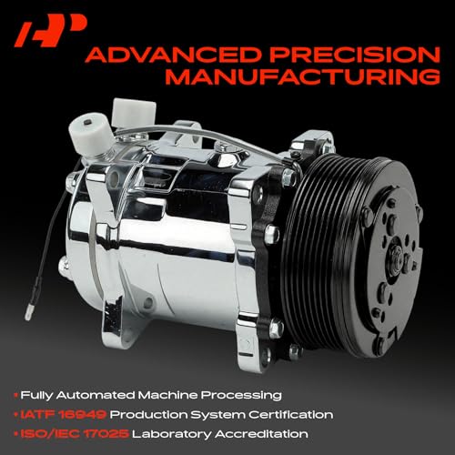 A-Premium Air Conditioner AC Compressor with Clutch Compatible with Sanden 508, 8-Groove Belt, Chromed by A-Premium - Image 4