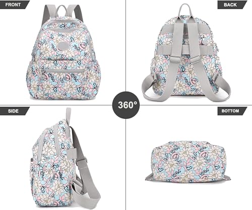 Image of Pealwel Mini Backpack Purse for Women,Small Nylon backpacks for Ladies Backpacks Women Anti Theft Travel Bag (Vine flower)
