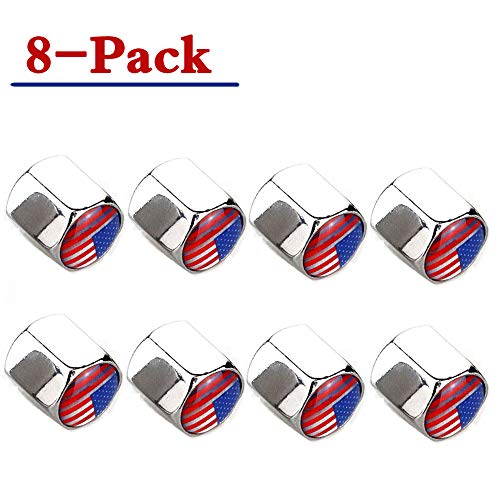 XBRN Tire Valve Caps 8-Pack, American Flag Car Stem Caps Bicycle Stem Covers