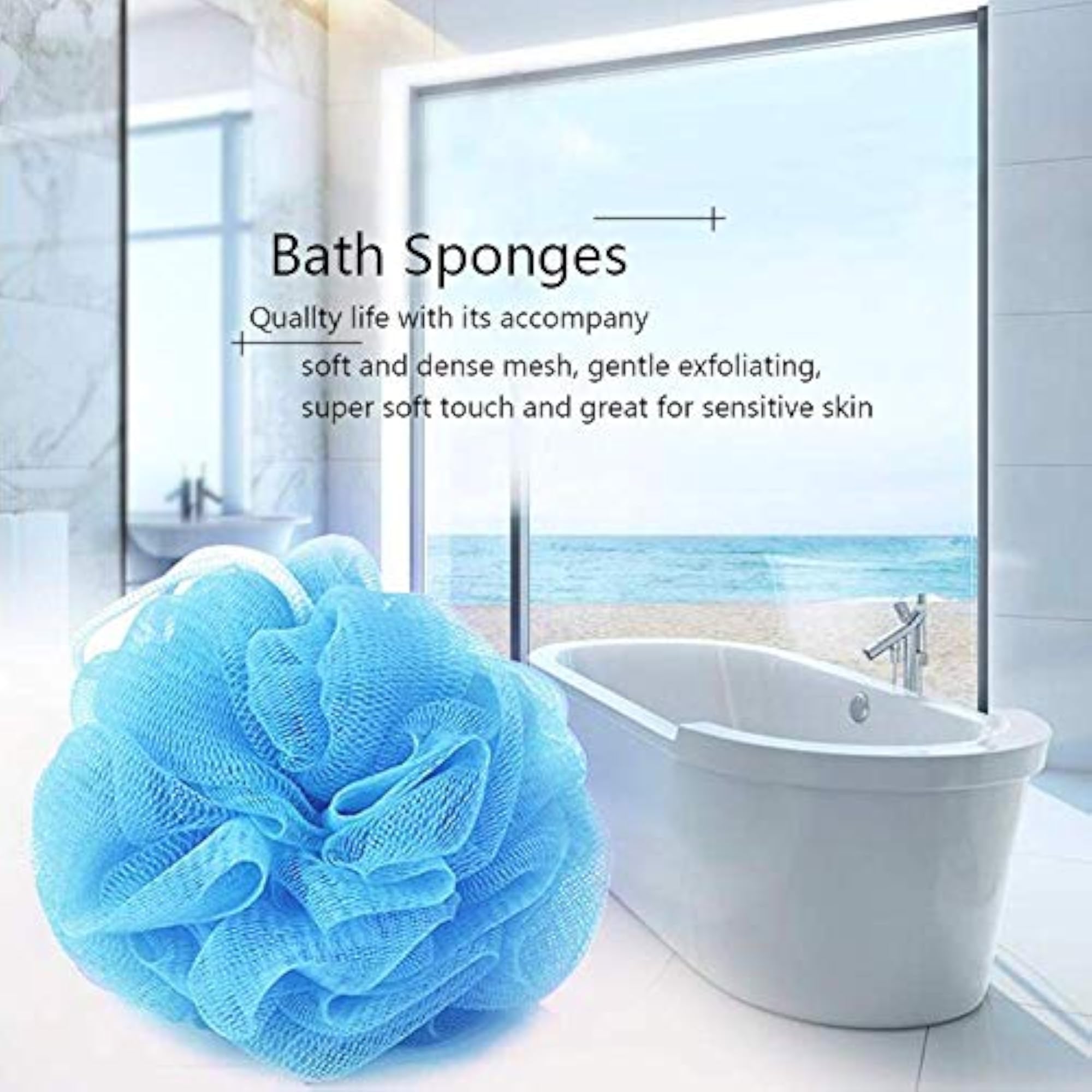 Bath Sponge Round Loofah Scrubber for Men and Women