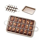 JSJMOFA Brownie Pan Antiaderente con Divisorio, 18 Brownie Pan Teglia, Stampo Teglia Rettangolare per Torte, Mousse, Biscotti, Pane, 31x20 x 4.9cm