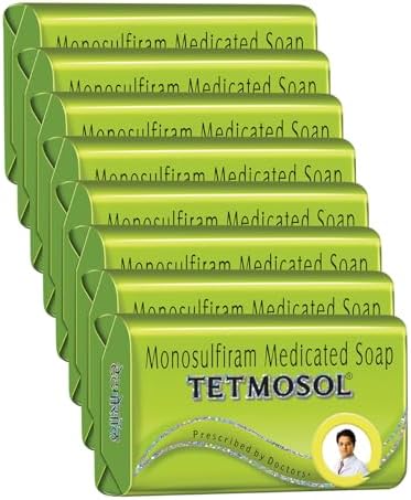 Tetmosol Medicated Soap- fights skin infections, itching with lime like fragrance for daily bathing - Pack of 8 (8x100gms)