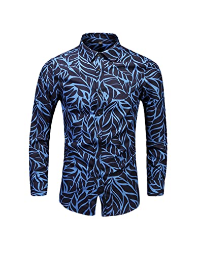 Chemise vintage homme de qualité supérieure au fini imprimé bleu ciel
