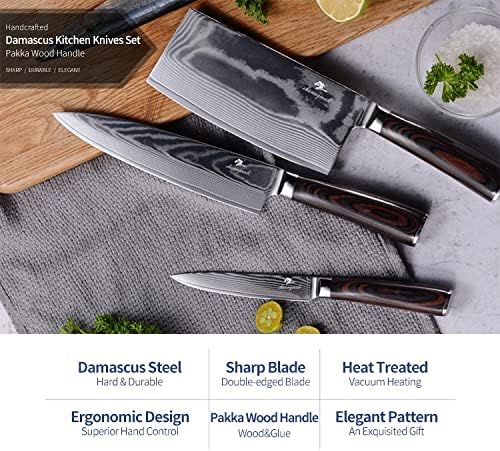 Set Cuchillos Cocina 3 Piezas Acero Inoxidable miniatura 4