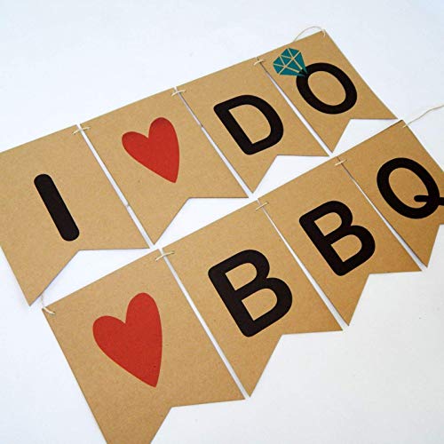 I DO BBQ Decorations Kraft Paper Banner - I Do BBQ Sign -Bachelorette Party Banner - Hen Party Banner - Better Be Quick (BBQ) - Engagement Party Decoration - I Do Couples Shower - I DO BBQ Photo Prop