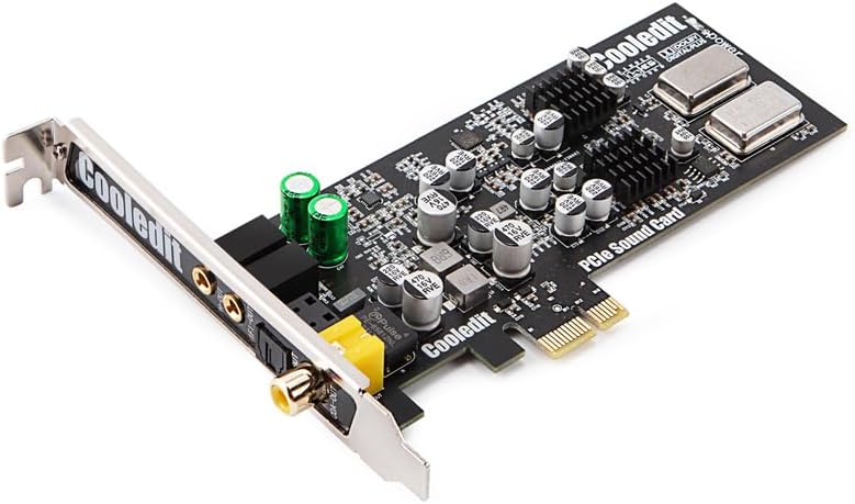 Cooledit AXF-6PRO Hi-Res Internal PCIe Sound Card, TRS Balanced Output, RCA Output，116dB DNR ESS Sabre-Class 9018 DAC, Discrete 5.1, Dolby, DTS Encoding (Black)