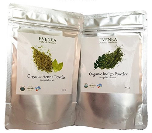 100g Pure Organic Henna + 100g Pure Organic Indigo (India)