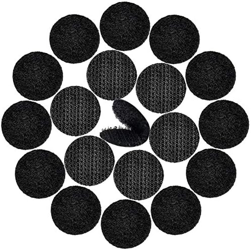 DFYOUHOMEยฎ 128 Pairs Self Adhesive Dot 1 inch Round Hook and Loop with Waterproof Sticky Glue Tape Back Nylon Dot Strip Fastener Light Weight Stronghold for Classroom, Office, Home (Black)