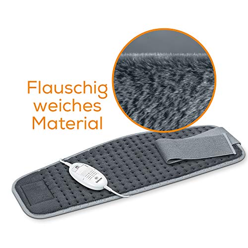 Beurer HK 49 Cosy Heizkissen, zur Anwendung an Bauch und Rücken, mit Gummiband und Klettverschluss, Abschaltautomatik, maschinenwaschbar, Grau