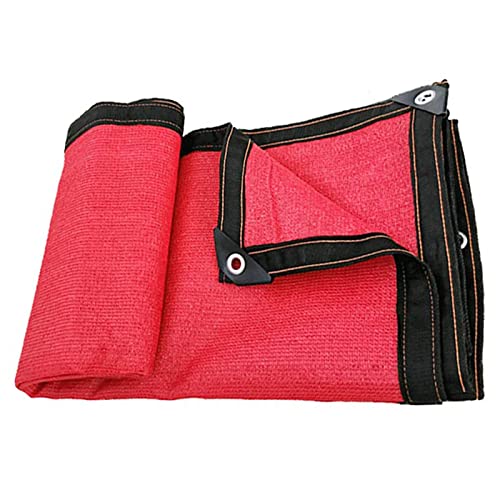 Protección UV total con red de sombra roja de 10 x 10 m con ojales 2