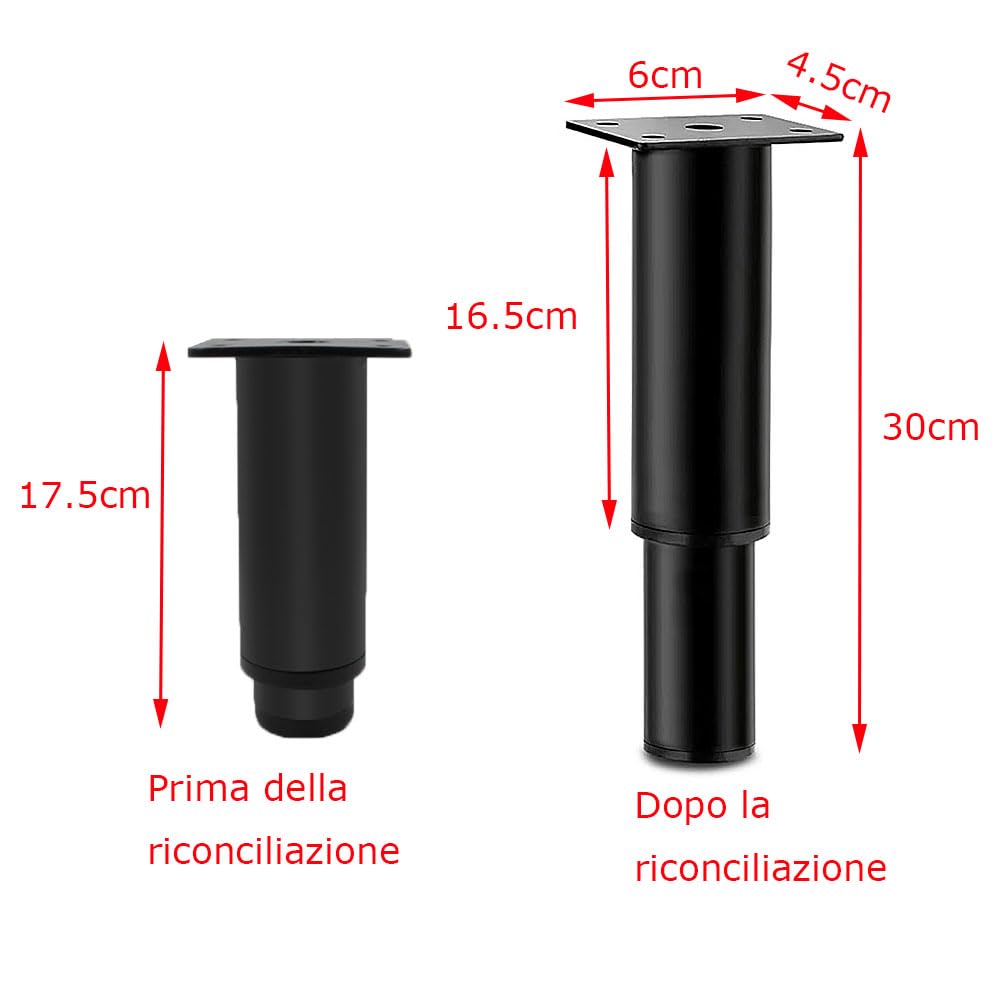 HexinYigjly 4 Pezzi Piedini Per Obili Regolabili In Altezza 80-120 - Foto 11