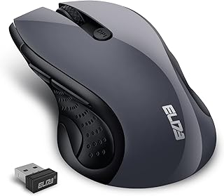 ELI73 Wireless Mouse for Laptop, 2.4G Ergonomic Computer Mouse, 3200 DPI Optical, 24 Months Battery, 6 Buttons Cordless Mouse, Portable Optical USB Mouse for PC Windows Mac Chromebook