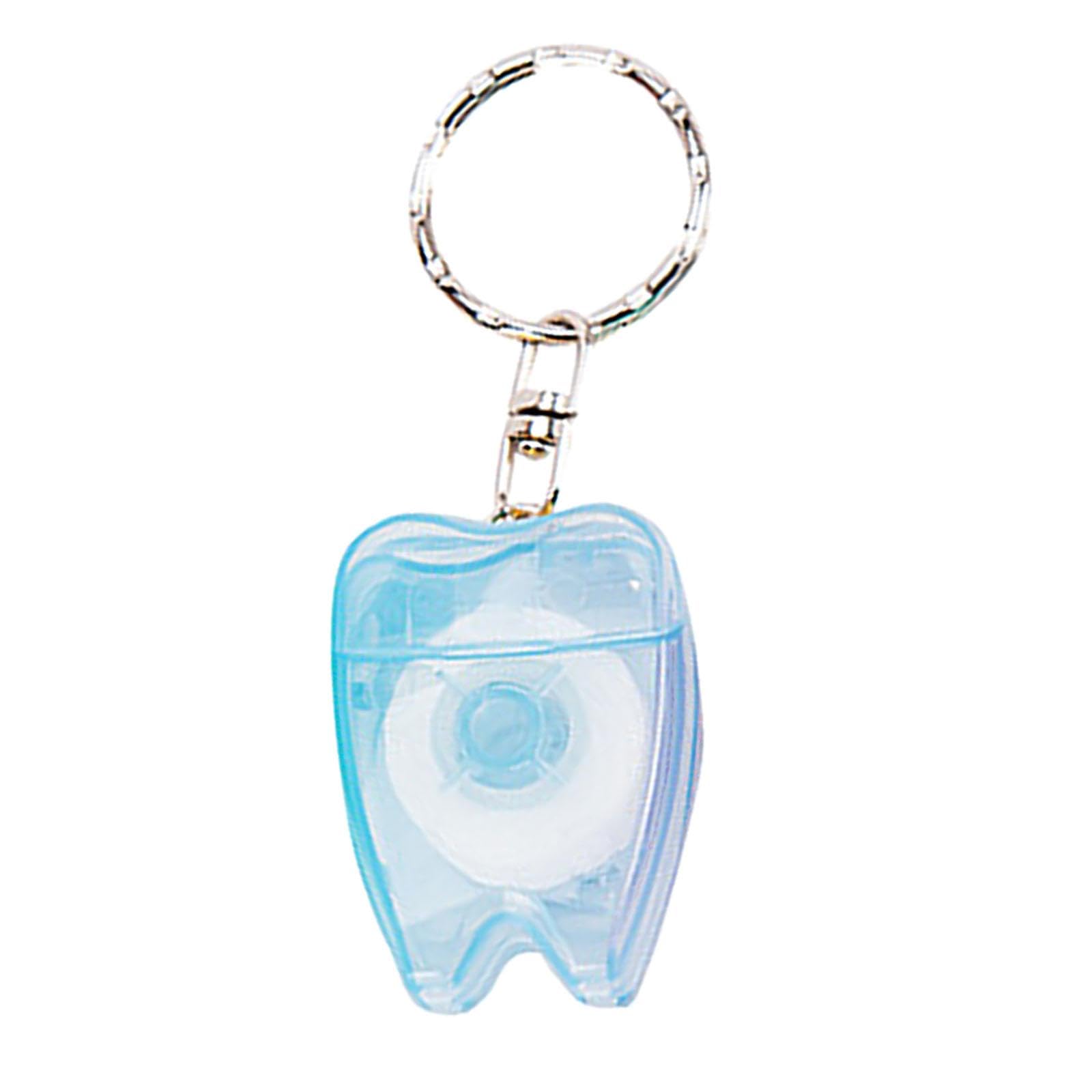 LOOM TREE® 4Xportable Floss Keychain Essentials Tool Flat Line Design For Travel Blue | Oral Care | Dental Floss & Flossers-image-22