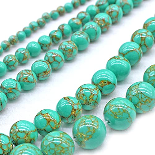 Perles Turquoise Naturelles pour Bijoux GN Filé Or Raffinés
