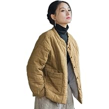 HEARTTOUCH Women's Quilted Lightweight Jacket Long-Sleeve Padded Coats Button Down Chinese Style Tang Suit Outerwear