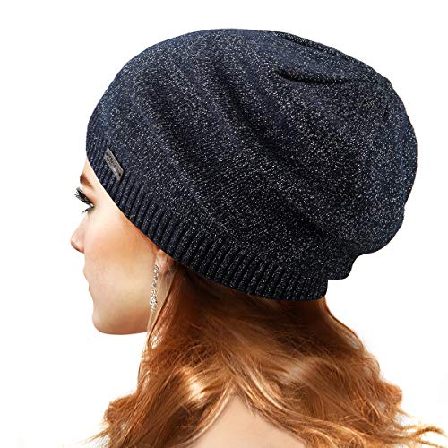 LADYBRO Strickmütze, mit silberfarbenen Fäden, Angora, für Damen, mit großem Kopf - Mehrfarbig - Large Cover