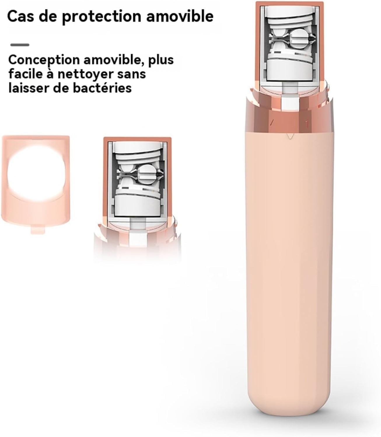 Epilsmooth Épilateur Visage 2026 Nouveau Electrique Femme USB Rechargeable Lumière LED Intégrée Rose