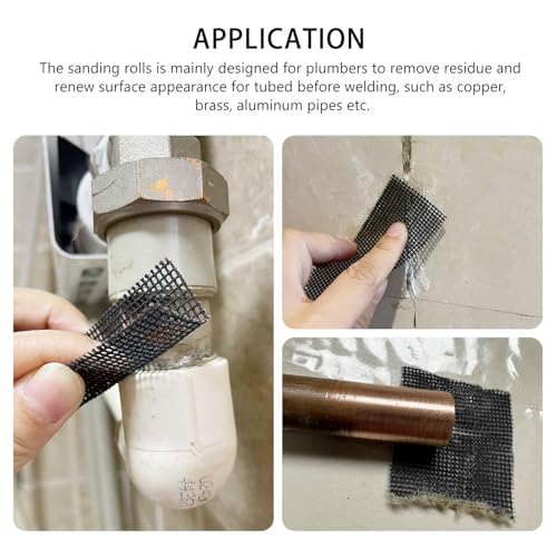 Image of SCOTTCHEN Sanding Rolls /Plumbing Sanding Cloth 1-1 /2 inch x 11yd (33 ft) / Plumber's Double Side Open Mesh /Silicon Carbide Grit #80-1Roll