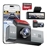 TECXERLLON 4K Dash Cam Front and Rear with ADAS Assist, Free 128GB Card Included, Built-in GPS & 5G WiFi, G-Sensor, Dash Camera with No-Light Night Vision,170°/150° Wide View, 24H Parking Mode
