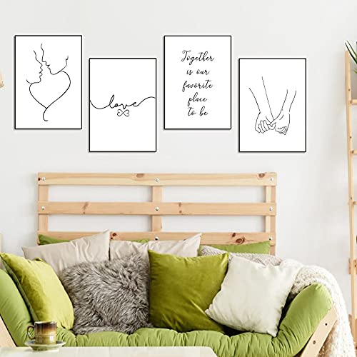 Set di 4 Stampe Artistiche in Bianco e Nero