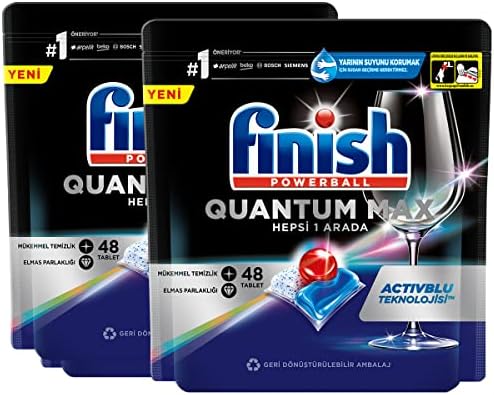 Finish Quantum Max 96 Kapsül Bulaşık Makinesi Deterjanı Tableti (2 x 48 Kapsül)
