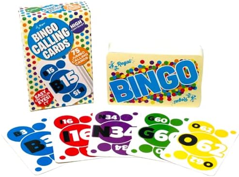 Regal Games - Standard Bingo Calling Cards - 2.5" x 3.5" - High Contrast Numbers & Letters - Durable Plastic Coating - Cardstock - 75 Count (B1 - O75)