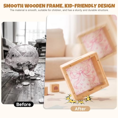 Image of MHJY Wooden Piggy Bank for Kids Personalizable DIY Coin Bank for Girls Boys