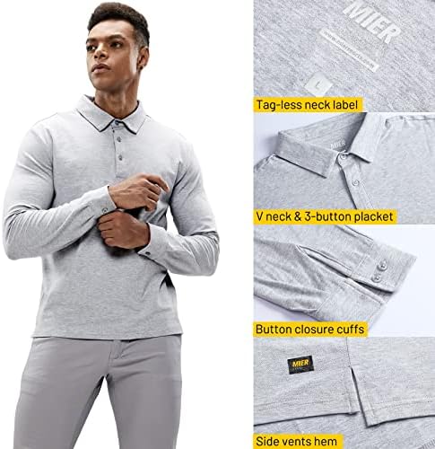 MIER Men's Polo Shirts Regular Fit Cotton Golf Shirt Soft Breathable Fashion Casual Collared Tshirts 4 MIER Men's Polo Shirts Regular Fit Cotton Golf Shirt Soft Breathable Fashion Casual Collared Tshirts